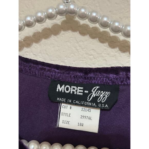 NEW Vintage 1970s JCPenney More Jazz Pajama Set Purple Velour Size 18W DEADSTOCK - Picture 3 of 15